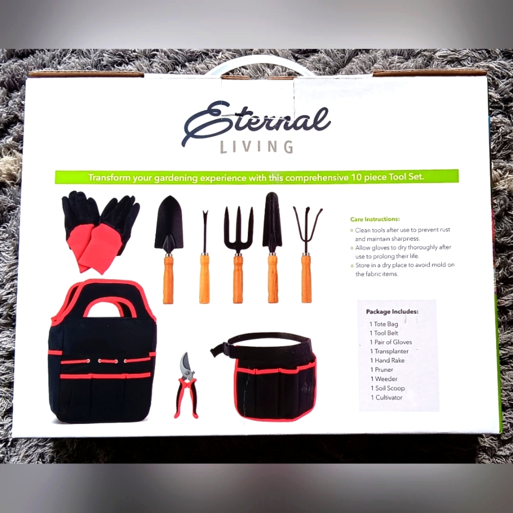 NIB Eternal Living 10 Pcs Gardening Tools Set Never Opened - Picture 4 of 5